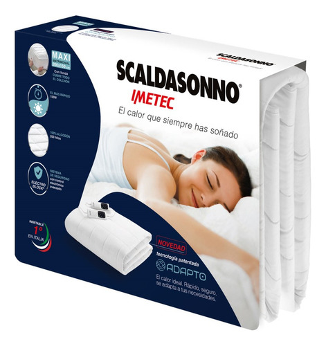 Calientacama 2.5 Plazas King 200x180cm Maxi Cotton Adapto Blanco