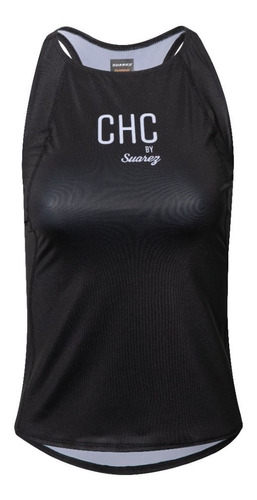 Imagen 1 de 6 de Camiseta Deportiva Mujer Dama Singlet Chc Negro By Suarez