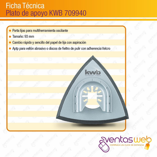 Imagen 7 de 8 de Base Porta Lijas Delta Apoyo Kwb Para Lijadora Oscilante