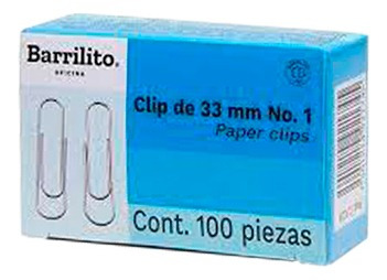 Clip Estandar Barrilito Clp33r Paquete De 100 Pzs Numero 1