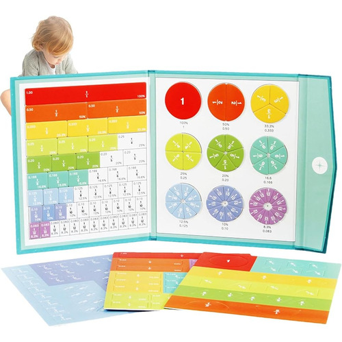 Azulejos De Fracciones Magnéticas,kit Educativo Para El Aula