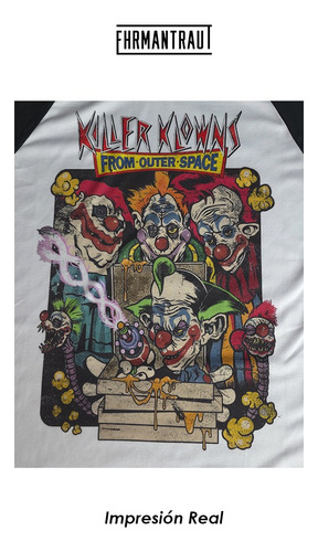Playera Killer Klowns From Outer Space Manga Ranglan Corta