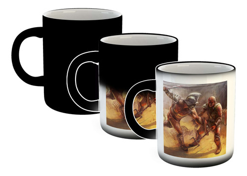 Taza Magica Gladiadores Roma Pelea Coliseo Espadas P3