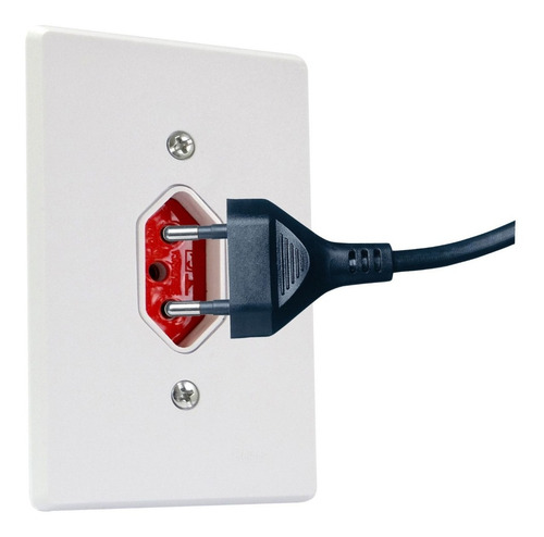 Kit C/20 Und Tomada Simples Vermelha - 20a 2p+t C/ Placa 4x2