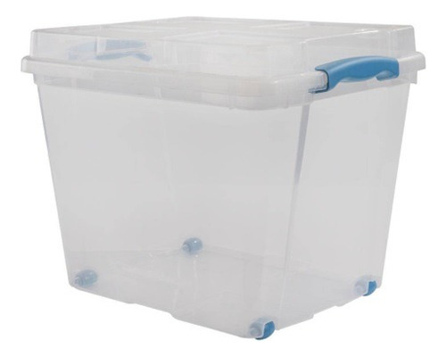 Caja Multiusos Organizadora 27 Lts Con Ruedas Transparente