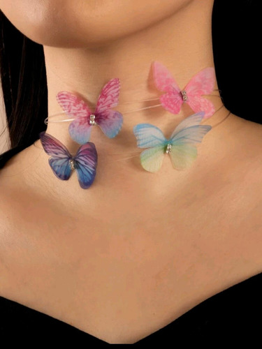 Choker Collar Set Aesthetic Importado Shein Mariposas 