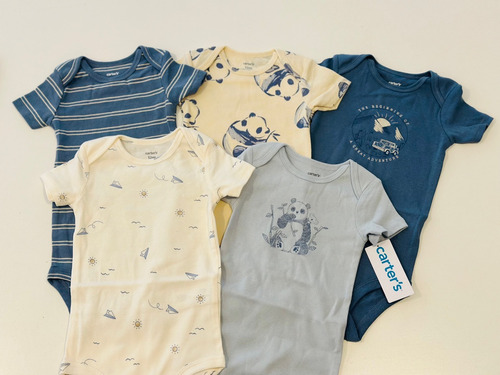Pack Bodies Carters Mangas Cortas 12, 18 Y 24 Meses Oso