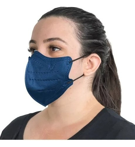 Kit 10 Máscaras Respirador N95 Original Pff2 Hospitalar Cor Azul