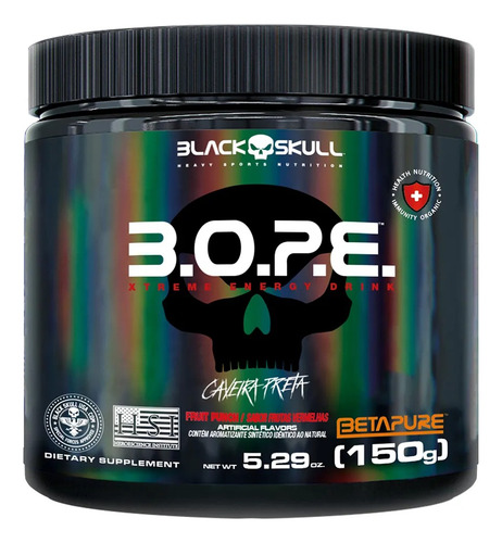 Pré Treino Bope 150g - Guaraná Com Açaí - Black Skull