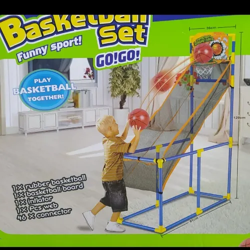 Cancha De Baloncesto Con Malla Recogepelota Para Niños
