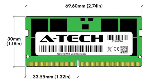 Memoria Ram A-tech, 32 Gb, Sodimm, Ddr5, 3800 Mhz, Cl40