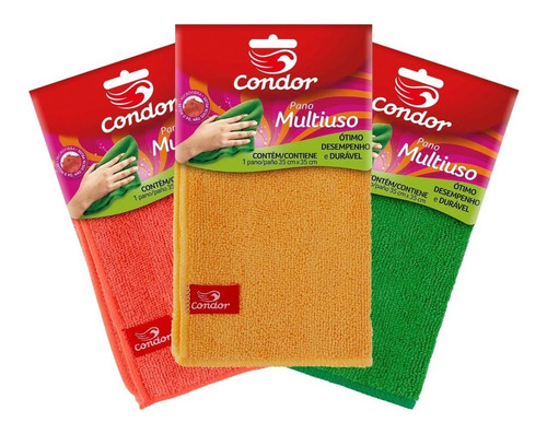 Pano De Limpeza Multiuso Microfibra Mágico Condor 35x35cm