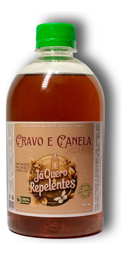 Óleo Cravo/canela Repelente Concentrado 1x500ml Rende 100 L
