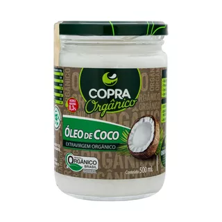 Óleo de Coco Extra Virgem Orgânico Copra Vidro 500ml