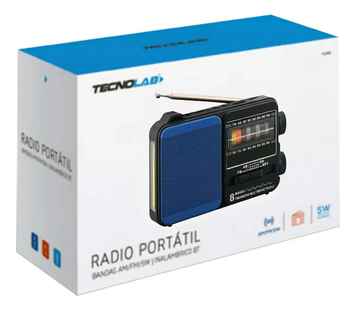 Radio Portatil 5w Recargable Usb O 2 Pilas D, Con Linterna