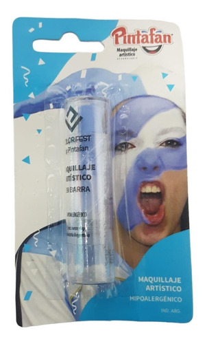 Maquillaje Barra Blanco Y Celeste Mundial Argentina Pintafan