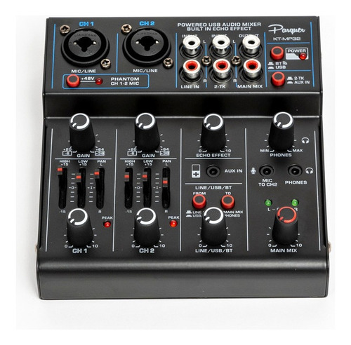 Consola Mixer Interfaz Parquer 4 Canales Phantom Grabación