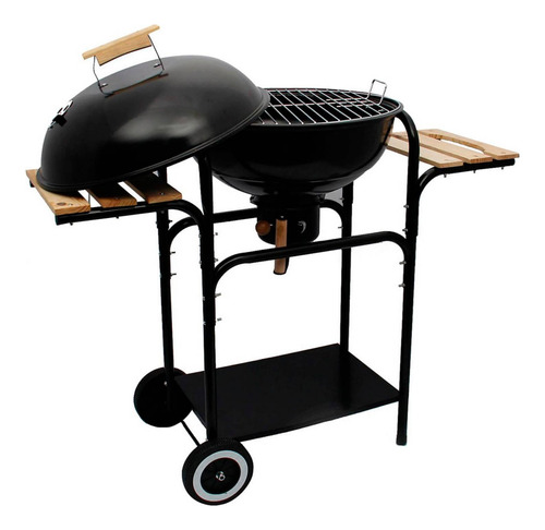 Asador A Carbón Circular Con Mesa Lateral De 44cm 