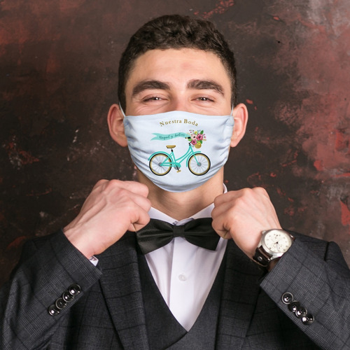 70 Cubrebocas Boda Personalizados Reutilizables 2 Capas