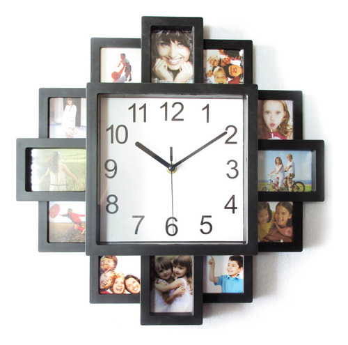 Reloj Moderno Con Marco De Fotos, Reloj De Pared Con Marco D