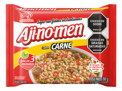 Ajinomen Sopa Instantánea C/fideos Sabor Carne 80g