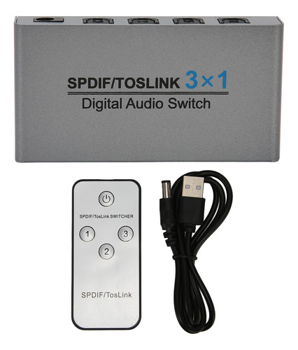 Digital Optical Sound Spdif For Toslink 3 In 1 Out Remote