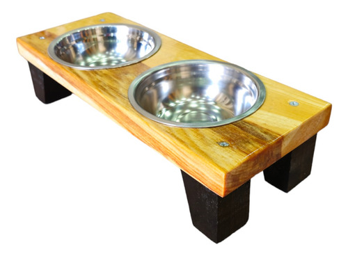 Comedor Para Mascotas (talla S) En Madera De Pino Lacado