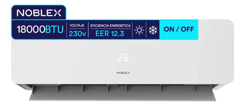 Minisplit 1.5 toneladas Aire Acondicionado On/off Noblex Nxs50h21amx Frío Calor 18000 Btu 230v Blanco