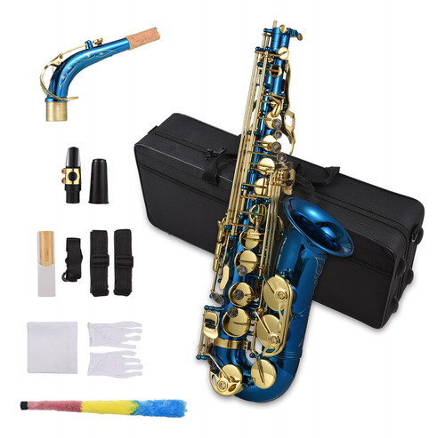 Btuty Saxo De Laton Grabado Eb E-flat Saxofon Alto Botones D