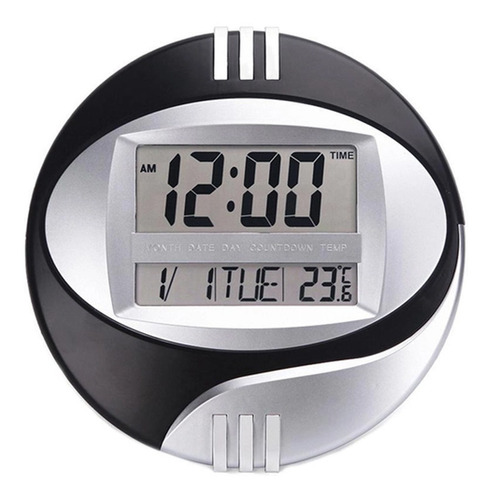 Relógio De Mesa Parede Digital Data Hora Temperatura - 27cm
