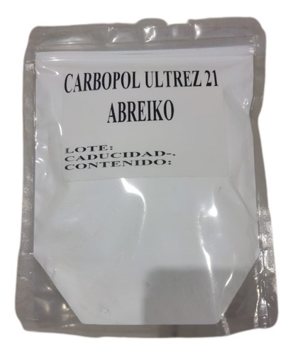 Carbopol Ultrez 21 Carbomero Espesante 100 Gramos