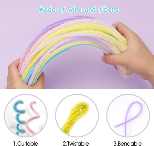 Firstkitchen Pastel Macaron Pipe Cleaners Craft, 200pcs 7...