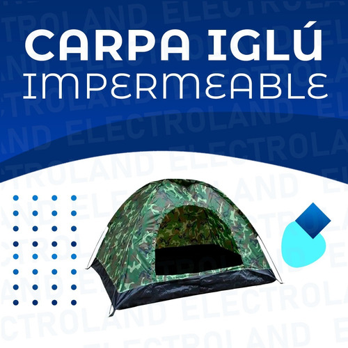 Carpa Igloo 3 Personas Armado Automático Impermeable Camufla