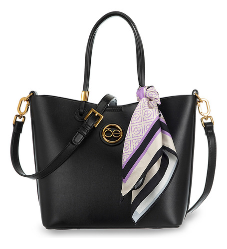 Bolsa Tote 2 En 1 Cloe Adaixy I Mediano Color Negro