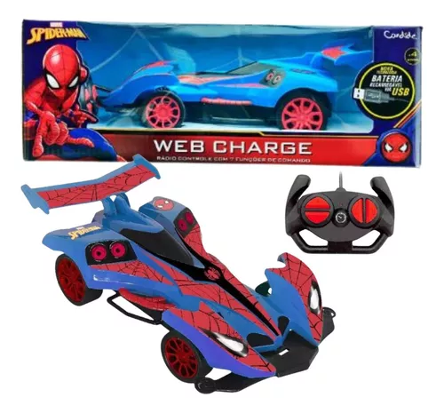 Carrinho Controle Remoto Homem Aranha Web Charge 7 Funções