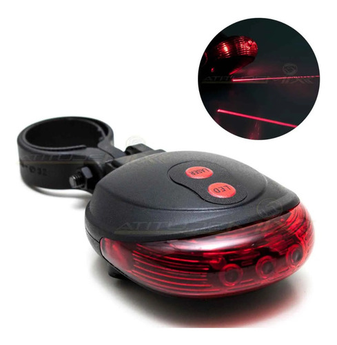 Luz Led Traseira Bike Bicicleta Sinalizador Laser Ciclovia Cor Vermelho