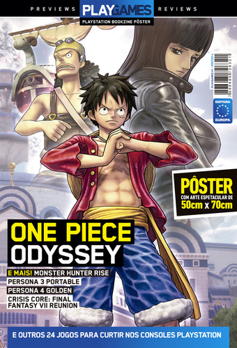 Superpôster Playgames - One Piece Odyssey, De Editora Europa. Editorial Europa, Capa Mole Em Português