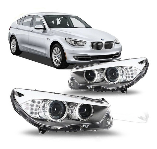 Farol Bmw Serie 5 S5 2011 2012 13 2014 Com Motor Com Led Tyc