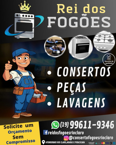 Consertos,conversões E Lavagens De Fogões Rio Claro
