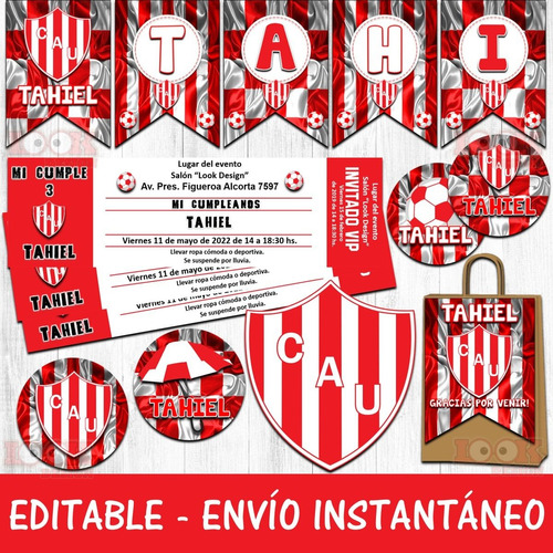 Kit Imprimible Candy Unión De Santa Fé Fútbol 100% Editable