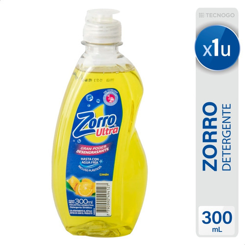 Detergente Zorro Ultra Limon Original Concentrado Desengrasa