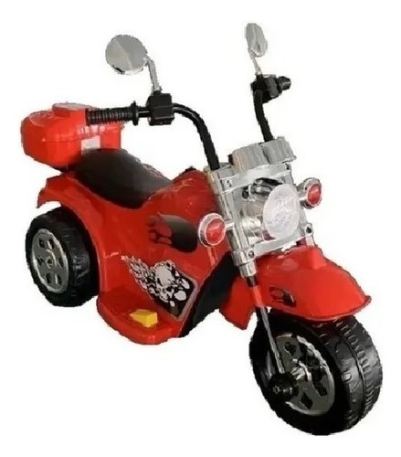 Moto 3 Ruedas A Bateria Para Niños Con Sonido 6v 3001 Full Color Chopera Rojo