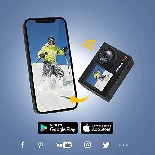 Imagen 5 de 6 de Cámara Campark X40 Vlogging 4k 20mp Doble Pantalla Tactil Wi