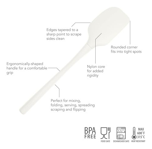 Espátula De Silicona Blanca Tovolo Flex-core, Borde De Silic