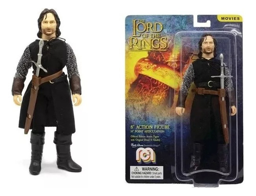 Figura Muñeco Aragorn Lord Of The Ring 20cm Mego Movies M4e 