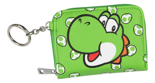 Cartera Mujer Super Mario Nintendo Yoshi Monedero Color Verde Diseño De La Tela Liso