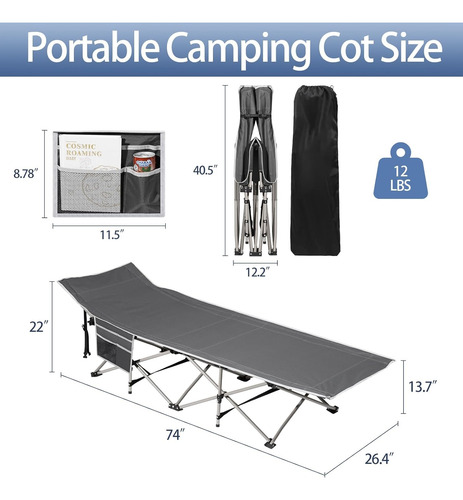 Catre Portátil Para Acampar Con Colchón Cama De Dormir Ple