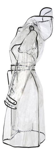 Impermeable Transparente Moda Eva Con Capucha Con Cinturón