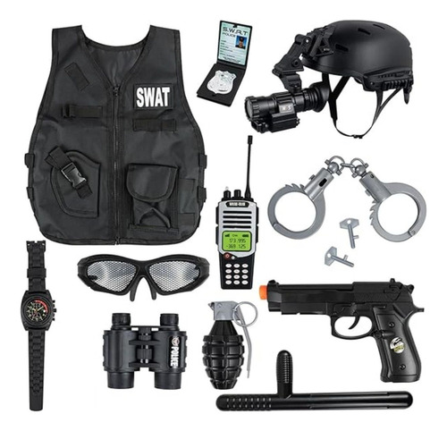 Redcrab Swat Conjunto De Disfraces De Policía Para Niños