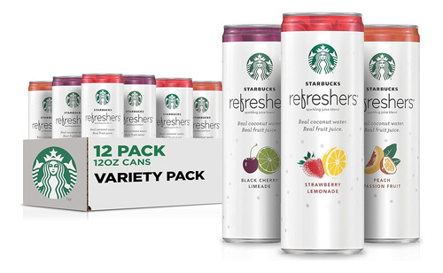 Starbucks Refreshers, Paquete Variado De 3 Sabores (melocotó